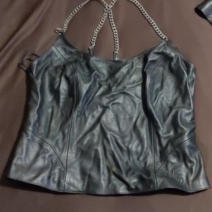 Vintage Harley Davidson leather tank